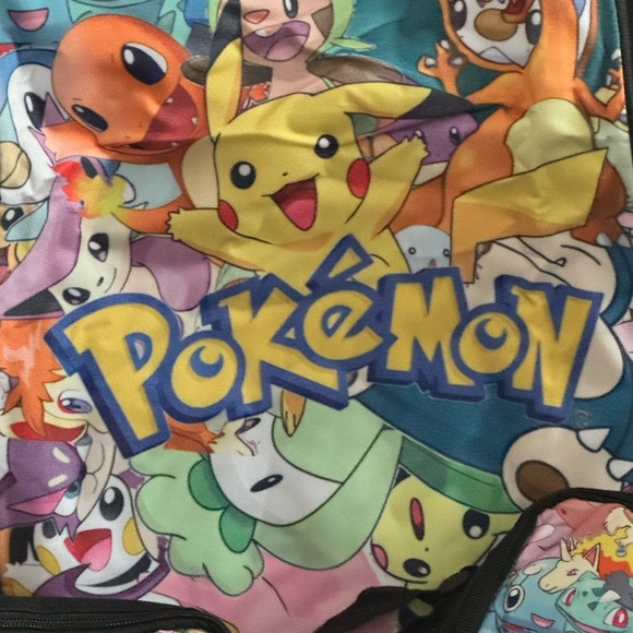 Pokemon Brand New Multicolor Kids Backpack/Lunchbox/Pencil Pouch Set - Picture 2 of 2